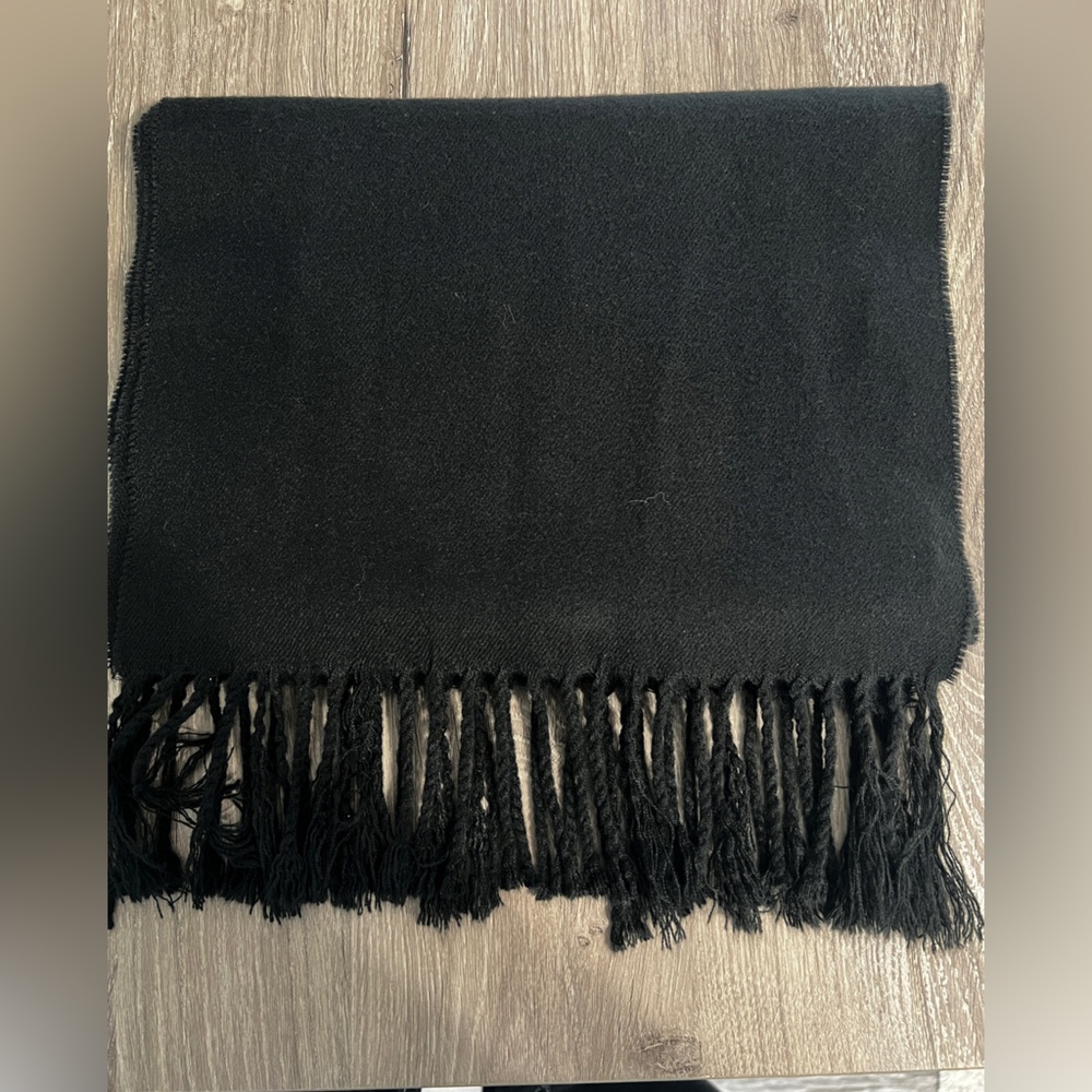 Calvin Klein Black Scarf with Fringe
